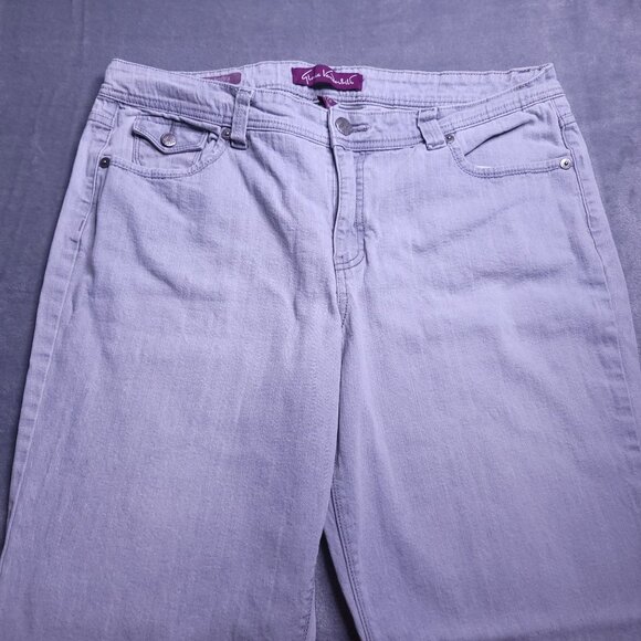 Gloria Vanderbilt Isadora Bootcut Jeans 16 Light Gray Flap Pockets Stretch - Picture 5 of 9